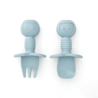 Baby silicone cutlery set in blue