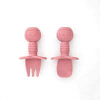 Baby silicone cutlery set in mulberry
