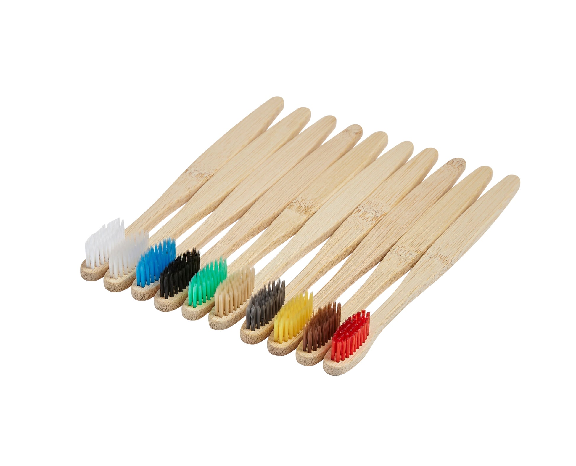 Bamboo Eco Friendly Toothbrushes Multi Colour 10 Pack - Adult - Buy One Get One Half Price! - REGN