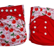 Binnie Baby Eco Red Cherry Cloth Nappies 2 Pack, Sustainable Ultra Comfort Baby Nappy - REGN