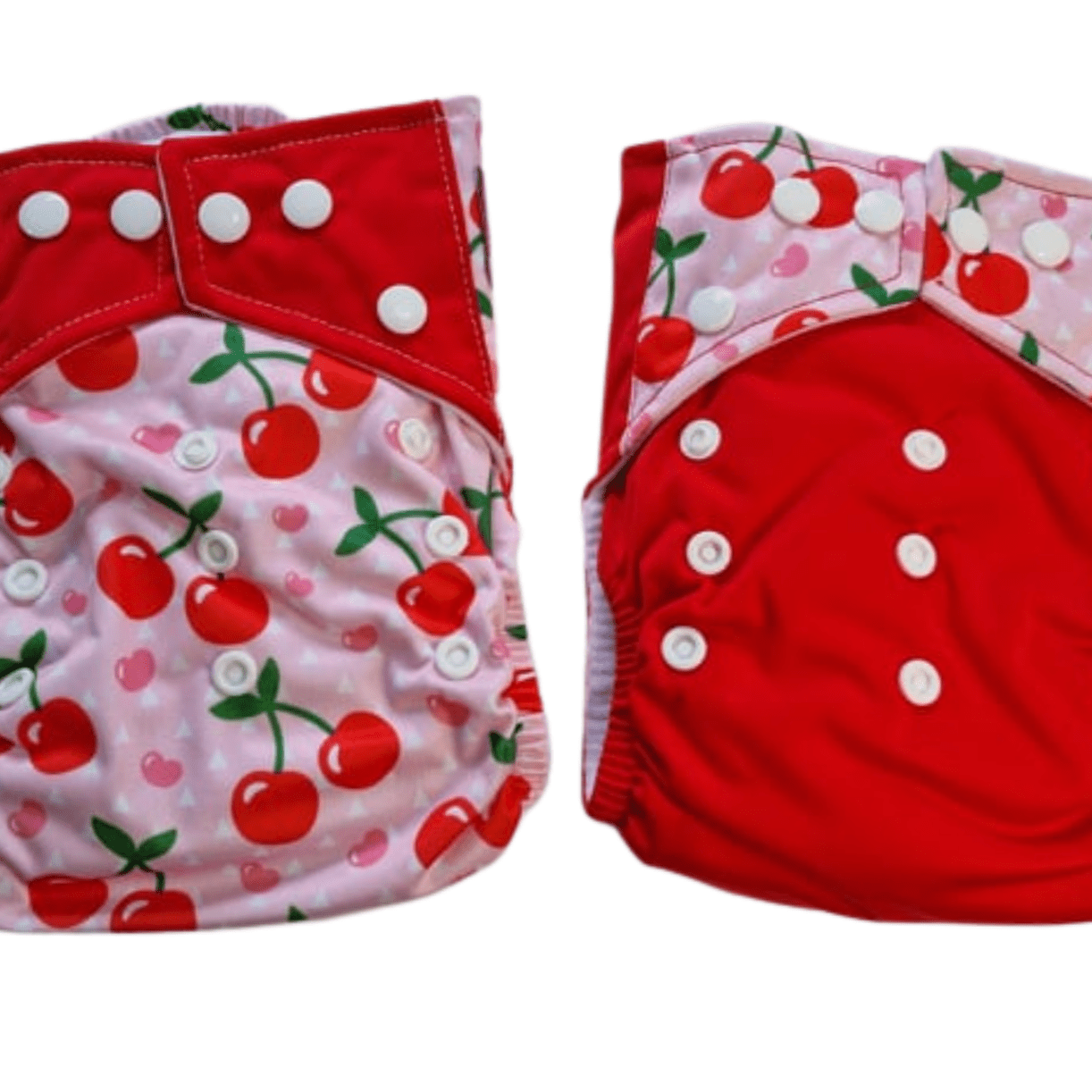 Binnie Baby Eco Red Cherry Cloth Nappies 2 Pack, Sustainable Ultra Comfort Baby Nappy - REGN