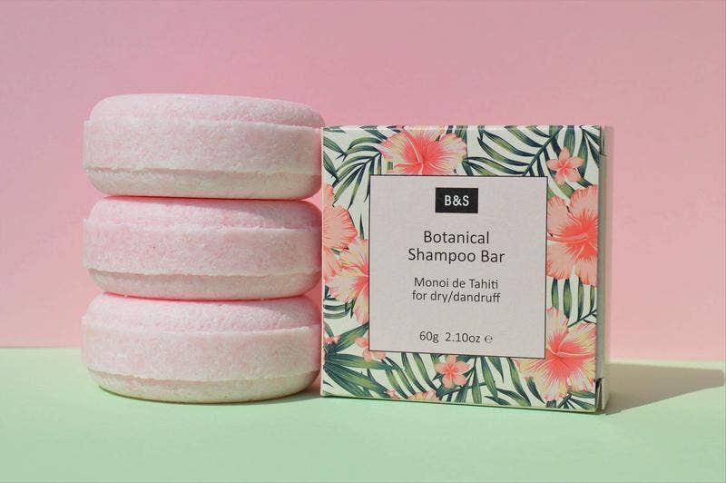 Botanical Monoi De Tahiti Enriching Shampoo & Body Bar - Plastic Free Vegan Eco Shower Bars, 60g - REGN
