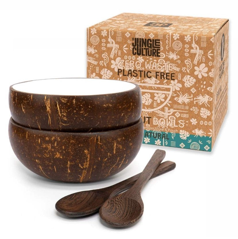 Eco-friendly Coconut Bowls & Spoons Set of 2