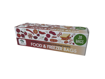 Compostable Biodegradable Food Storage Freezer Bags, Leakproof Airtight Eco Green Living Storage Bags - 6 Litres - REGN