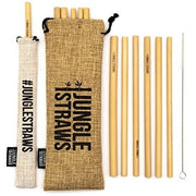 Jungle Straws® Reusable Bamboo Straws - Set Of 12 - REGN