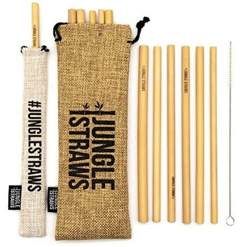 Jungle Straws® Reusable Bamboo Straws - Set Of 12 - REGN