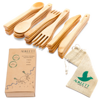 24 Pack Reusable Bamboo Cutlery Set