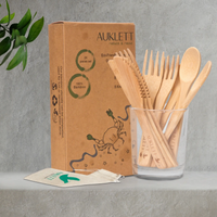 24 Pack Reusable Bamboo Cutlery Set