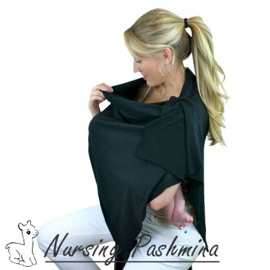 Nursing Pashmina Shawl - Black - REGN