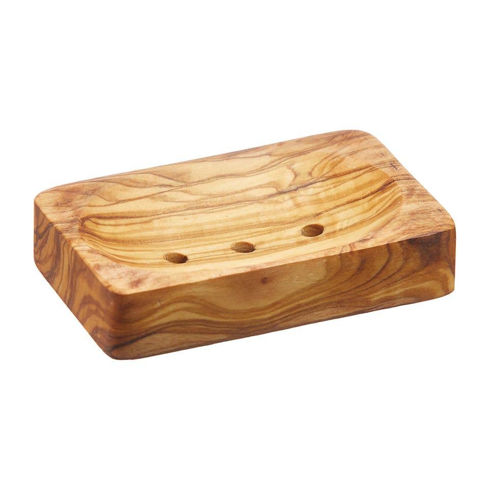 Olive Wood Soap Tray, Rectangular Shape Tray For Soap Bars - REGN