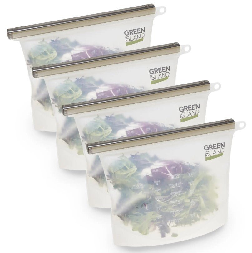 Reusable Silicone Ziplock Food Storage Freezer Bags, Leakproof Airtight Storage Bag - REGN